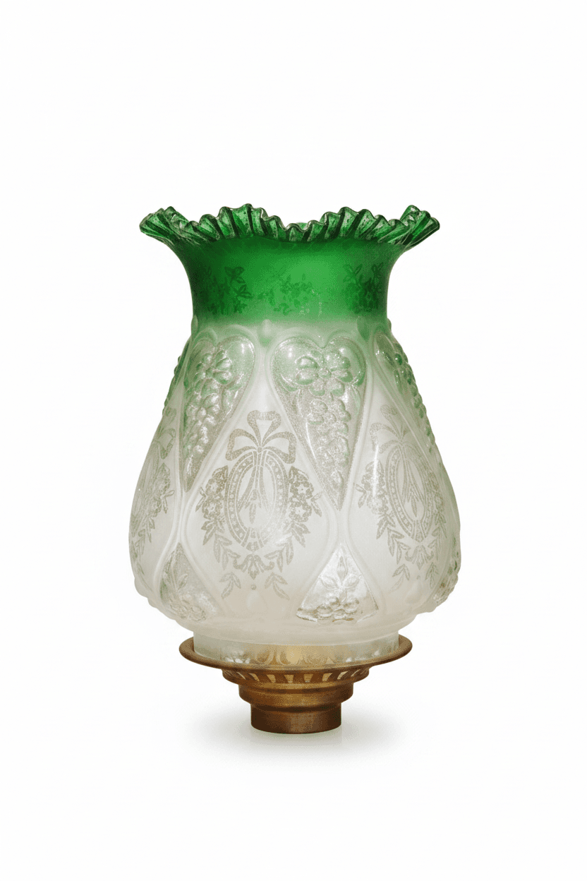 Ice Valentine etched oil lamp shade
