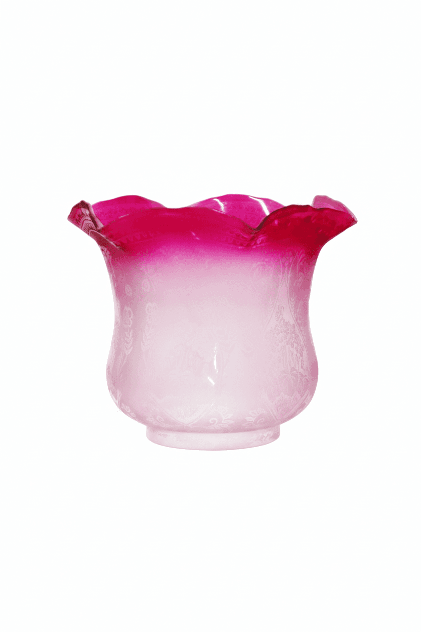 Open tulip magenta oil lamp shade