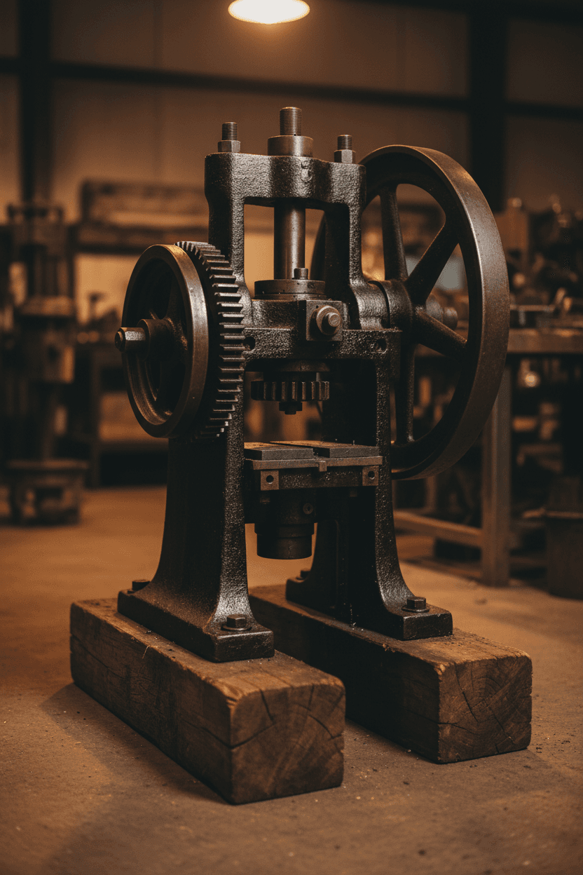 Original Birmingham presses on the workshop floor